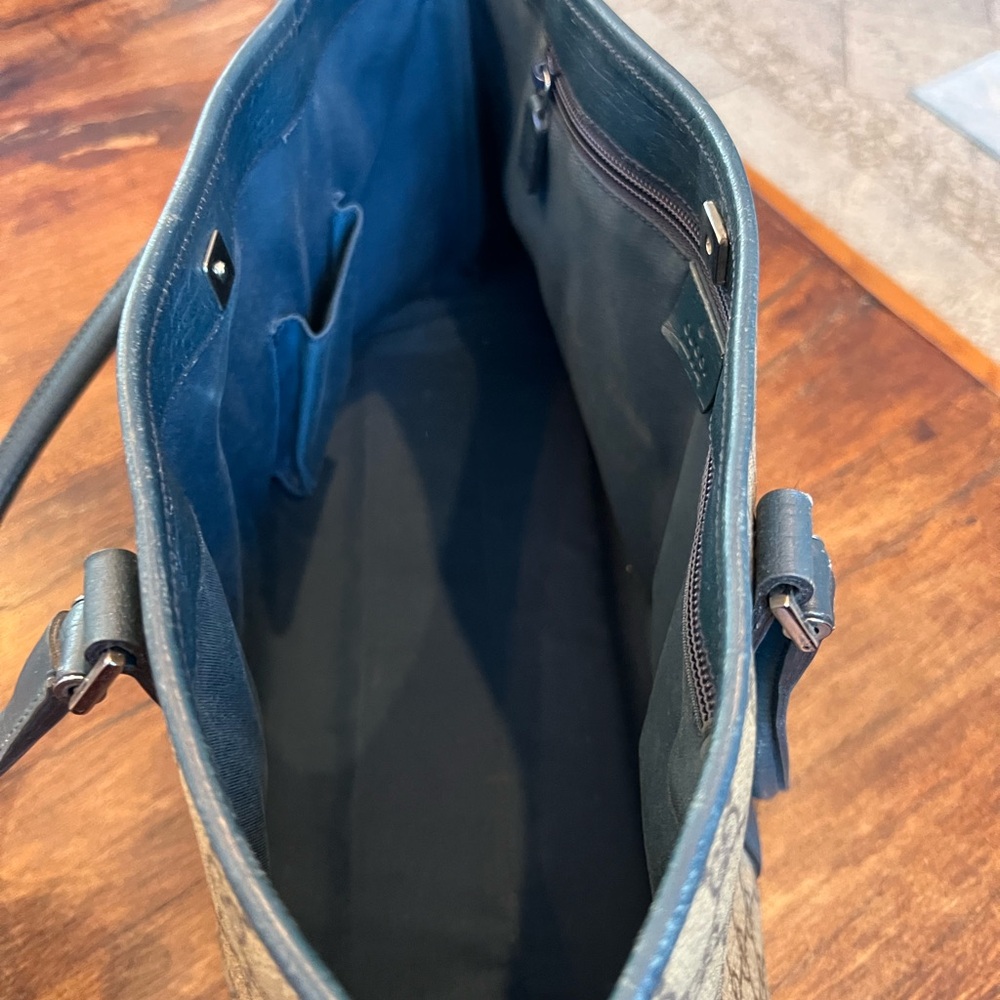 Vintage Gucci tote, signature canvas with blue trim - Picture 3 of 6